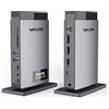 WAVLINK Docking Station 3 Monitor【solo per Windows】, 2*DP+HDMI | 4K@144Hz/8K@30Hz su un Singolo Schermo, Doppia 4K@60Hz, USB-C/A, Ricarica PD 3.1 125W , Ethernet, SD/TF, Audio