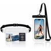 AIENYOU Marsupio impermeabile + custodia impermeabile subacquea, certificata IPX8, custodia protettiva trasparente in PVC per smartphone fino a 7,2 pollici, per sport acquatici, nuoto, barca, spiaggia