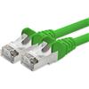 1aTTack.de 1x 0,25m Cavo di rete Cat5e SFTP 2x RJ45 verde | Cavo SFTP con schermatura lamina+treccia, 2 connettori RJ45; per router, switch, PC e patch panel