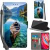 Haninsuze Cover per Xiaomi Redmi Note 8 Pro, barca | Pelle PU Portafoglio, Porta Carte, Magnetica, Libro, Antiurto Custodia