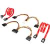 POPPSTAR Cavo dati 2x Sata 3 (rosso, 50 cm, da dritto a spina angolata), con cavo di alimentazione a Y da 16 cm (da presa Molex a spina 2x Sata)