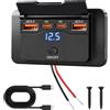 YnewL Presa USB Auto 12V 72W 4 porte, Dual 36 W PD & Dual 18 W QC3.0 | Presa USB 12v con Interruttore, Prese USB Camper Caricabatterie Rapido per Camper, Roulotte, Auto e Camion