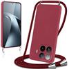 Knrlqim Cover per Xiaomi 17T 5G con Cordino Custodia con Laccio Collana Tracolla Collo Corda Regolabile Liquido Silicone Antiurto AntiGraffio Protettiva Case per Xiaomi 17T 5G 6,59,Vino Rosso