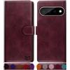 SUANPOT progettazione per Google Pixel 11 Pro XL 6.8 Blocco RFID Portafoglio Slot CarteSupporto Cellulare Magnetica custodia Pelle Sintetica Cover per Pixel 11 Pro XL Vino Rosso