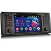 erisin Android 14 [4+64GB] 8 Core Autoradio per BMW Serie 5 E39 M5 Carplay Android Auto GPS Navigatore DSP Bluetooth 5.0 WiFi Dab+ RDS SWC Canbus DVD DVB-T2