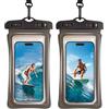 Generic Custodia Impermeabile Galleggiante per Telefono 2 Pezzi, Borsa Asciutta IPX8 Impermeabile per Viaggi in Kayak/Spiaggia/Crociera, Essenziale per iPhone 17 16 15 Pro Max, Samsung S25 Ultra S24-7 Nero