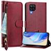 Rnrieyta Miagon Cerniera Portafoglio Cover per Samsung Galaxy A12 5G/4G,Magnetica Custodia Protettiva Libro con Porta Carte Flip Caso con Cinturino da Polso Cinghia