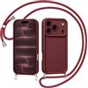 Coiwxmoi Cover per iPhone 17 Pro/iPhone 18 Pro con Cordino, Custodia con Laccio Collana Tracolla Regolabile Sottile Silicone Morbido TPU Bumper Antiurto AntiGraffio Protettiva Case, Rosso
