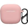 kwmobile Custodia Caricatore Compatibile con Apple Airpods 4 - Cover Silicone rosa antico - Rivestimento Gommato Protezione con Gancio