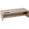 Ttap Supporto da scrivania a due ripiani in legno di quercia, per computer portatile, TV, monitor PC, organizer da scrivania con supporto per smartphone, 54 x 24,5 x 14,4 cm (L x P x A)