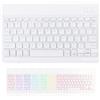 Fogcays Tastiera Bluetooth, ultra-sottile, wireless, portatile, silenziosa, con retroilluminazione a 7 colori, layout UK, batteria ricaricabile integrata, compatibile con iPad, Mac, iOS, Android e