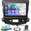 Rimoody Autoradio per Mitsubishi Outlander 2/Peugeot 4007/Citroen C-Crosser Carplay Wireless, 9 Pollici Touchscreen IPS, Android Auto, Mirror Link, Bluetooth, FM/RDS, DSP, Comandi al Volante Retrocamera