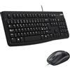 Logitech MK120 Combo Tastiera e Mouse con Filo per Windows - ITA QWERTY | Mouse Ottico Cablato, tastiera dimensioni standard, USB Plug-and-Play, PC/Laptop - Nero