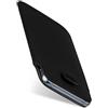 MoEx Slide Case Custodia a Fondina per Samsung Galaxy A3 (2017), Ultra Sottile, in Pelle vegana, Custodia Premium per Cellulare, Protezione Totale a 360 Gradi, Profondo - Nero
