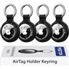 PESTON Porta AirTag, 4 Pezzi Custodie IP67 per Apple AirTag 1ª e 2ª Gen | Protezione AirTag, silicone da 2,5 mm, portachiavi in lega di zinco, per chiavi, valigie, zaini e collari, AirTag non incluso