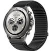 GIOPUEY 22mm Cinturini Compatibile con Mibro Watch GS Explorer/Explorer S, Nylon Traspirante Sport Loop Cinturino in Morbido Nylon Intrecciato Strap Band - Black