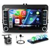 VECHTEL Autoradio da 7 per VW Golf 5 6 Polo Passat Skoda Touran Tiguan Seat, touch screen IPS con wireless Carplay Android Auto Mirror Link GPS Wi-Fi Bluetooth EQ FM RDS