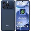 OUKITEL C17 Smartphone Android 16, 5000mAh Telefono, 6.52 Cellulare | 12GB+ 32GB/1TB Telefono Cellulare,13MP Smartphone Gaming, 4G Dual SIM Cellulari e Smartphone, 4G Dual SIM/OTG/GPS, Blu