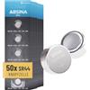 ABSINA Confezione da 50 pile SR44 1,55 V ossido d'argento | Batteria SR44 anti-perdita e lunga durata - Per orologi, calcolatrici, strumenti di misura e altro