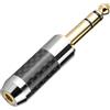 okcsc Adattatore audio da 6,35 mm a 4,4 mm, convertitore audio ad alta fedeltà, spina in rame placcato oro 24 K con fibra di carbonio e guscio cromato, compatibile con chitarre/microfoni/mixer
