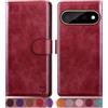 SUANPOT progettazione per Google Pixel 11 Pro XL 6.8 Blocco RFID Portafoglio Slot CarteSupporto Cellulare Magnetica custodia Pelle Sintetica Cover per Pixel 11 Pro XL Rosso