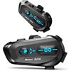 Greatzer 2 Pezzi Interfono Moto Bluetooth Casco Moto Auricolare Casco Moto | Portata 600m,Interfono & Condivisione Musica Motociclisti Illimitati, Risposta Auto, Dual Phone Pairing, Assistente IA, IPX6