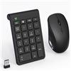Tioleje Wireless Tastierino Numerico e Mouse Combinazione - 2.4G Sottile Portatile | Tastierino Numerico USB Ultra Sottile Portatile e Mouse per Laptop, Notebook, Desktop, Computer PC - Solo un Ricevitore USB