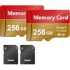 Voleont 2 Pack Schede di Memoria 256GB con Adattatore, Scheda di Memoria Ad Alta Velocità, Scheda TF per Telefono, Fotocamera,Gopro,Tavola,Laptop,PC