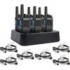 Retevis RT668D Walkie Talkie Digitale con Caricabatterie a 6 Vie&Auricolare, PMR446, Chiamata di Gruppo, Ricarica USB Tipo-C 2000mAh, Walkie-Talkie Professionali per Magazzini (confezione da 6)