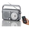 Leikurvo Radio portatile con Bluetooth, AM, radio FM da valigia, alimentazione e funzionamento a batteria, altoparlante integrato funzione MP3, jack per cuffie, radio da cucina, piccola radio per ufficio