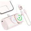 RORRY PalmGo - Caricabatterie portatile, 10000 mAh, PD 22,5 W, ricarica rapida, mini power bank con porta USB-C integrata, batteria 3 in 1 per iPhone 17/16/15 Pro/Max, Apple Watch Ultra/11/10/SE, iPad