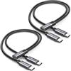 KiwiBird Sdoppiatore USB C 1 a 2, Adattatore Tipo C, Solo Ricarica(2 Pezzi) | Solo ricarica 2 Pack con doppio cavo maschio, compatibile con iPhone 17 Air, iPhone 17e, iPad Air, Galaxy S26 S25