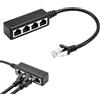 FinalCool Adattatore Splitter Ethernet RJ45 1 Maschio a 4 Femmine, Porta Splitter Cavo Ethernet da 1 a 4 Porte, Splitter Adattatore per Cat5 Cat6 Cat7, Adattatori di Rete Powerline Lisci Trasmissione