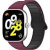 GIOPUEY Cinturini Magnetica Compatibile con Xiaomi Redmi Watch 6/5/4, Morbido Silicone Cinturino [Resistente all'Usura] [Traspirante] - Red