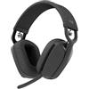 Logitech Zone Vibe 100 Cuffie Wireless Over-Ear Leggere | Cuffie Bluetooth Multipoint, Microfono Eliminazione Rumore, Compatibile Teams, Meet, Zoom, Mac/PC - Grigio