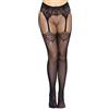 Leg Avenue Collant a rete da donna con giarrettiera sintetica