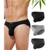 Casey Kevin Slip Uomo bambù Confezione da 3 Slip Basic Intimo Mutande,S-XXL | Slip Sportivi Uomo, Traspiranti, Comodi, Morbidi, Senza Etichetta, Vita Bassa, Per Quotidiana Sport Fitness Lavoro Relax