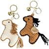 Duuclume Portachiavi a forma di pony in peluche all'uncinetto con campana, simpatico cavallo farcito in stile cartone animato, portachiavi da borsa per donne e amanti degli animali domestici