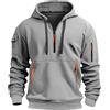 duaicnvow Felpa Uomo con Mezza zip Cappuccio Maglia Lavoro Cotone Invernale Giacca | Felpe da Lavoro con Cerniera Intera Tasche Frontali Tinta Unita Sweatshirt Leggera Trekking Sport Giacca Maglie Maglione