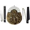 SHYNE KILTS U.K GENUINE LEATHER SCOTTISH SPORRAN & CHAIN BELT KILT HIGHLAND SPORRAN