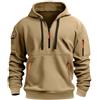 duaicnvow Felpa Uomo con Mezza zip Cappuccio Maglia Lavoro Cotone Invernale Giacca | Felpe da Lavoro con Cerniera Intera Tasche Frontali Tinta Unita Sweatshirt Leggera Trekking Sport Giacca Maglie Maglione