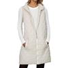 Foweknow Gilet lungo da donna, in tinta unita, trapuntato, invernale, senza maniche, per le mezze stagioni, caldo piumino da donna, leggero, sottile, con cappuccio e tasche