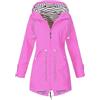Generic Giacca antipioggia impermeabile da donna 2025 con cappuccio, leggera, impermeabile da esterno, lunga, con cappuccio, trench, giacca a vento