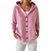 Generic Cappotto Cardigan Donna con Cappuccio Morbido Bottoni Moda Casual Autunnale Invernale Caldo Confortevole Elegante