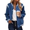 Zeagoo Giacca Donna Bomber Leggera Giubbotto Elegante Corto Blouson Giacche | Baseball Casual Manica Lunga Bottoni Jacke Autunno Inverno Mezza Stagione Outwear Coat con Tasche S-2XL