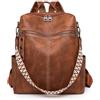 SONARIN Versatile Moda Zaino Donna,Vintage PU Zainetti Donna Zaino Casual Borsa Scuola Ragazze,Borsa a Tracolla Convertibile per Università Lavoro Viaggio(Marrone)