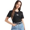 Calvin Klein Monologo Slim Tee J20j222564 Top in Maglia a Maniche Corte Donna (Pacco da 1)