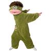Generic Pigiama intero in velluto corallo morbido con cappuccio, tuta in peluche verde, unisex carino bocca grande, comodo pigiama per uomo donna casa viaggio notte costume