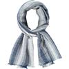 DAMILY Moda Uomo Sciarpa A Pieghe A Righe Confortevole Cotone Lino Inverno Stelle Scialle, Marina-Grigio, M