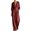 uxxnjfg Salopette Donna Lino Eleganti Jumpsuit Elegante Tailleur Completi Casual | Vita Alta, Con Tasca, Tuta Intera Donna Estiva, Tempo Libero, Scollo a V, Lunga, Maniche Lunghe, Autunno